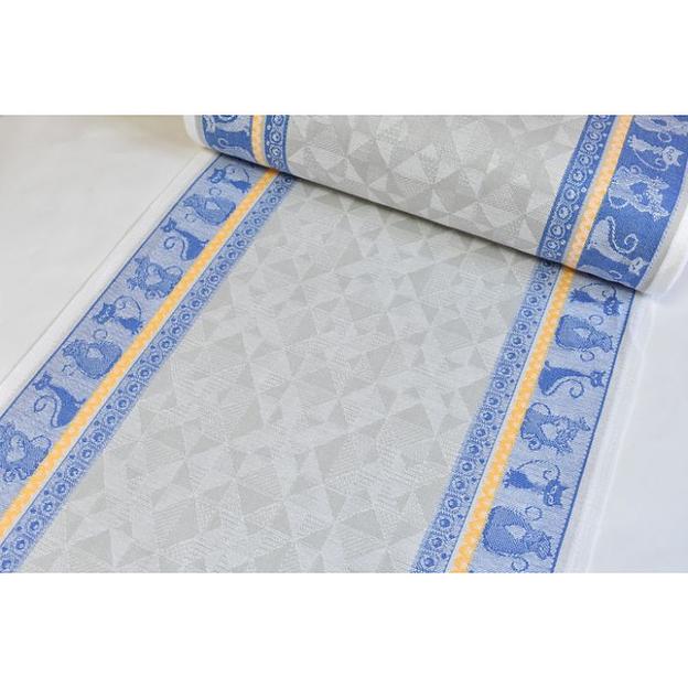 17-12 Холст жаккардовый «Кошечки» синий ОПТ фото 1