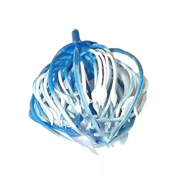 Добавка тычинка густая синяя с белыми кончиками с ножкой 5,5см 510шт/кг фото 3