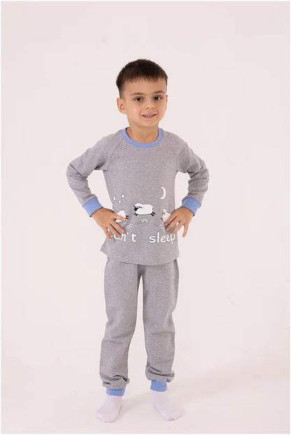 Пижама Золотой ключик, брюки, лонгслив, голубая ОПТ фото 1