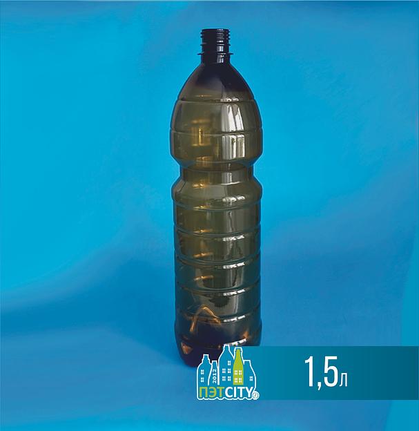 Бутылка под газированные напитки 1.5 л, коричневая опт фото 1