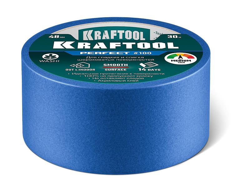 KRAFTOOL #100 Perfect 48 мм х 30 м, для гладких и шероховатых поверхностей, малярная лента (12101-48) фото 6