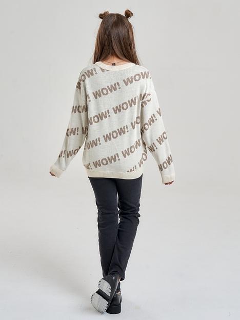 Джемпер «Вау» молочный, для девочек ОПТ фото 7