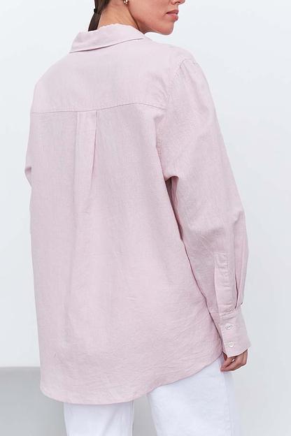 Рубашка длинная  S002_PWDR/Пудровый  фото 6