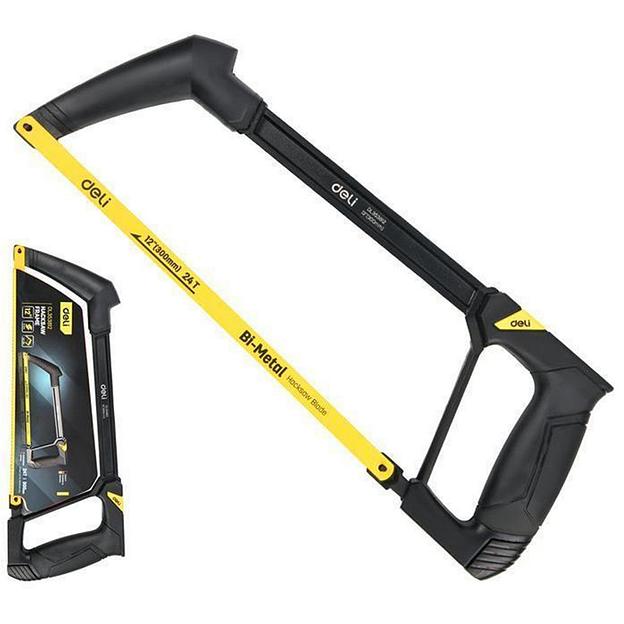 Мини-ножовка по металлу, дереву, пластику Deli DL353106 150мм, пильное полотно из стали 65Mn, рама из аллюминиевого сплава фото 1