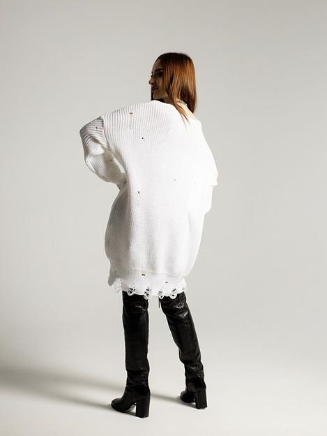 Свитер женский, оверсайз дырявый теплый - SANIYA, Опт фото 2