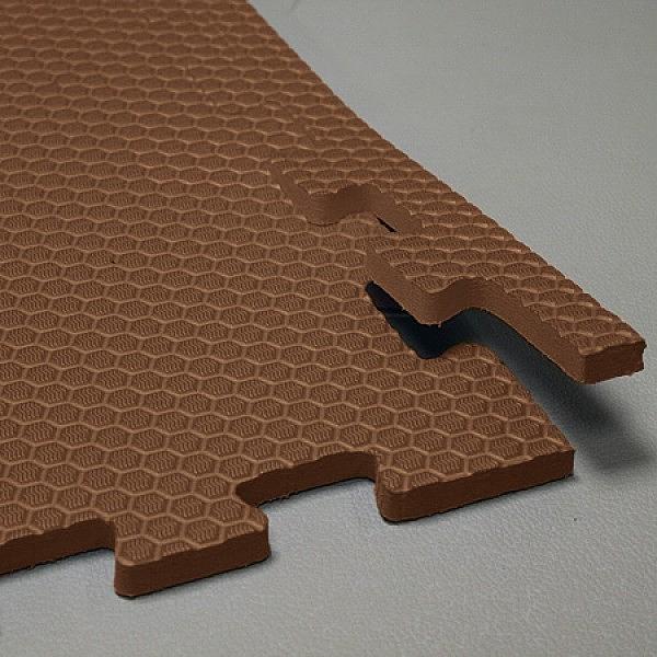 Мягкий пол, коврики-пазлы 100x100 см, толщина 1,4 см, тиснение СОТЫ, Цвет Коричневый, Толщина модуля 14 мм фото 1