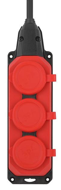 Удлинитель силовой UK-3e-3x1,5-20m-IP44(KG) с заземлением 3 розетки каучук 20м КГ 3х1,5мм2 IP44 фото 3