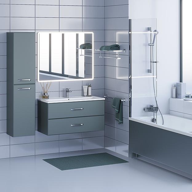 Тумба с раковиной для ванной Uperwood Foster 100 см, подвесная, серый графит фото 4