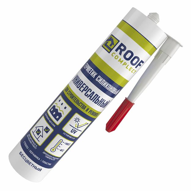 Герметик силиконовый универсальный Roof Complect беcцветный (260мл) фото 1