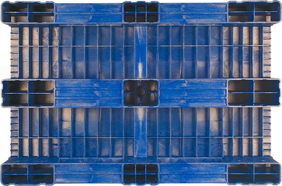 Паллет 1200x800х150 сплошной, на 3-х полозьях  серый фото 3