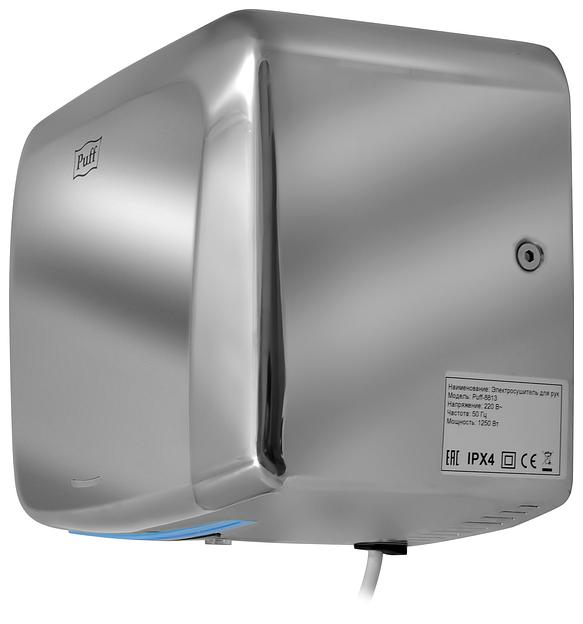 Сушилка для рук Puff 8813 1250Вт хром фото 3