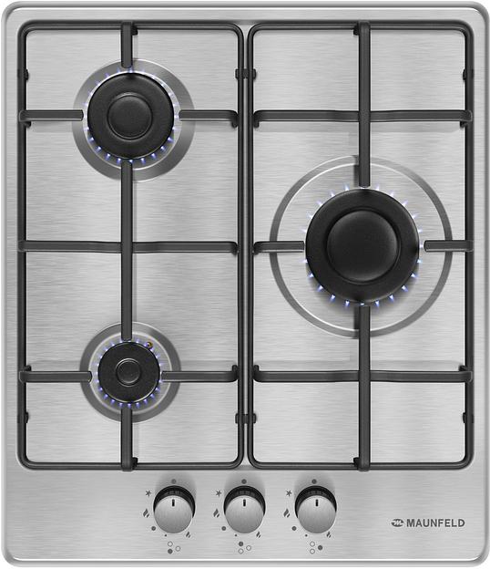 Газовая варочная поверхность Maunfeld EGHS.43.3STS-ES/G нержавеющая сталь фото 1