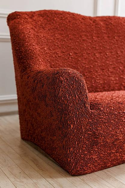 Чехол на трёхместный диван Чехлы&Пледы «Виктория» терракотовый ОПТ фото 5