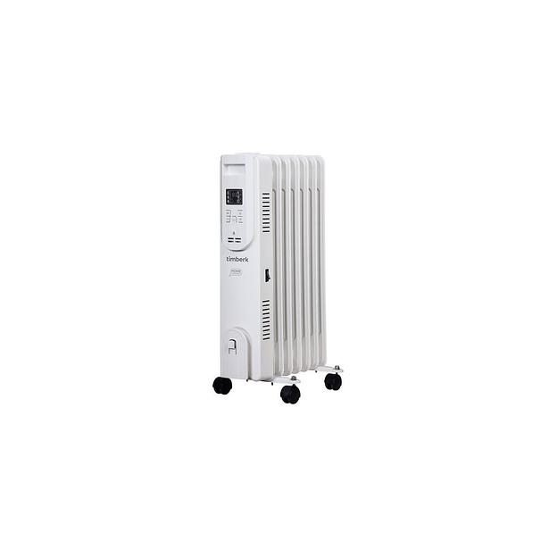 Масляный радиатор Timberk Home Intellect T-OR1507-F10E-WF, 1500Вт, 7 секций, 3 режима, белый фото 1