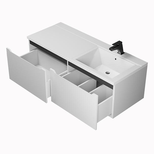 Тумба под раковину для ванной Uperwood Tanos 120 см, подвесная, правая, белый/графит фото 6