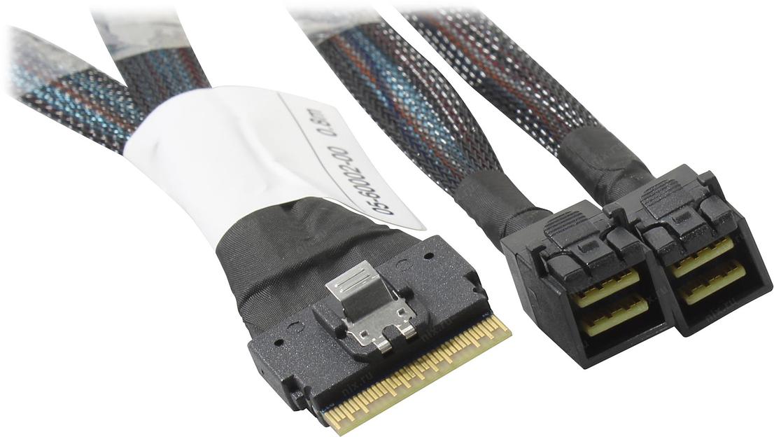 Кабель NVMe Cable, x8 8654 to 2x4 8643, 0,8M (analog 05-60003-00) (CBL-8654-8643-08) фото 1
