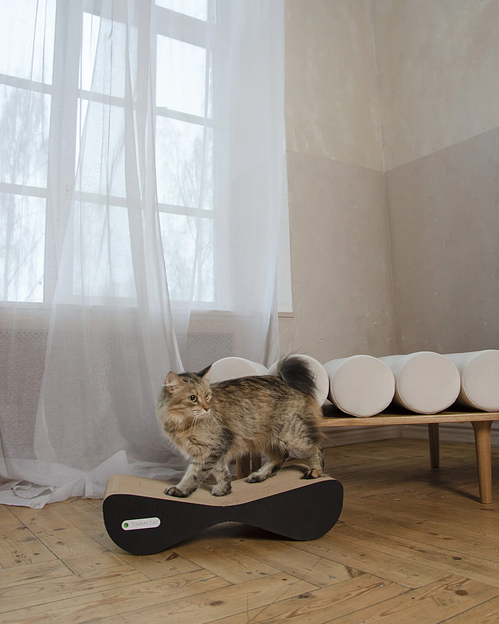 Когтеточка-лежанка дроп черный обод 54х14х22 см опт фото 4