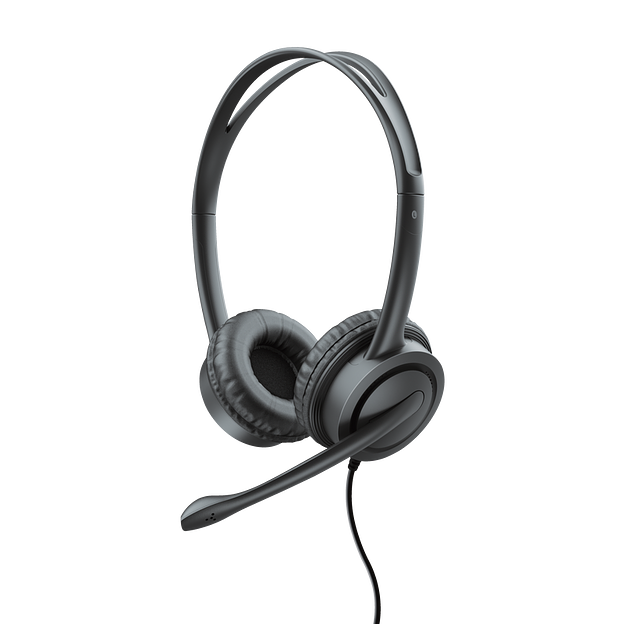 Наушники-гарнитура проводная Trust Mauro USB черный фото 1