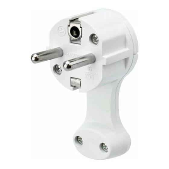 REXANT 16-0734 Вилка Евро угловая с з/к 16 А плоская за шкаф белая фото 1