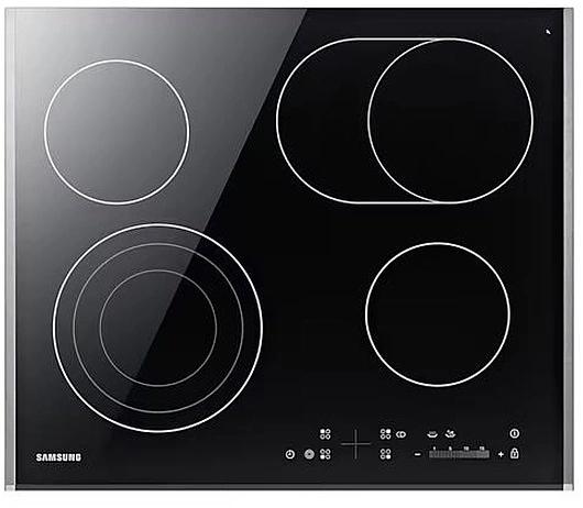 Встраиваемая электрическая панель Samsung NZ64T3536DK/WT 59 x 50.5 x 5.2 см., электронное управление, 15 степеней мощности, автоматическое отключение, защита от детей, блокировка управления, дисплей, 4 конфорки, 2 с зоной расширения, рамка из нержавеющей фото 1