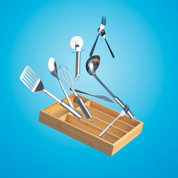 Лоток для столовых приборов Tavolone 34,5×25,5×5 см, бамбук, арт.900-414 ОПТ фото 3