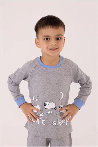 Пижама Золотой ключик, брюки, лонгслив, голубая ОПТ фото 2