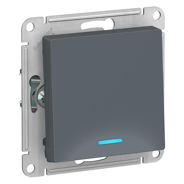 Выключатель одноклавишный ATLASDESIGN с подсветкой схема 1а 10АХ механизм грифель фото 1