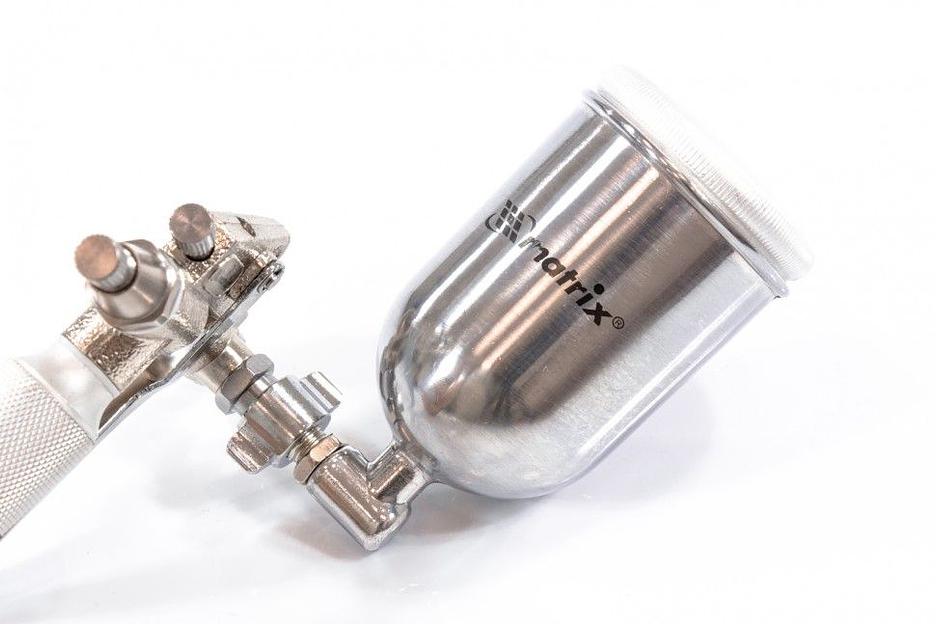 Краскораспылитель Matrix 57318 141л/мин бак:0.1л серебристый/белый фото 7