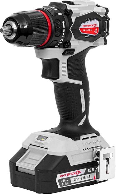Дрель-шуруповерт Интерскол ДА-13/18В 55 600Вт аккум. патрон:быстрозажимной (кейс в комплекте) (952.2.2.70) фото 1