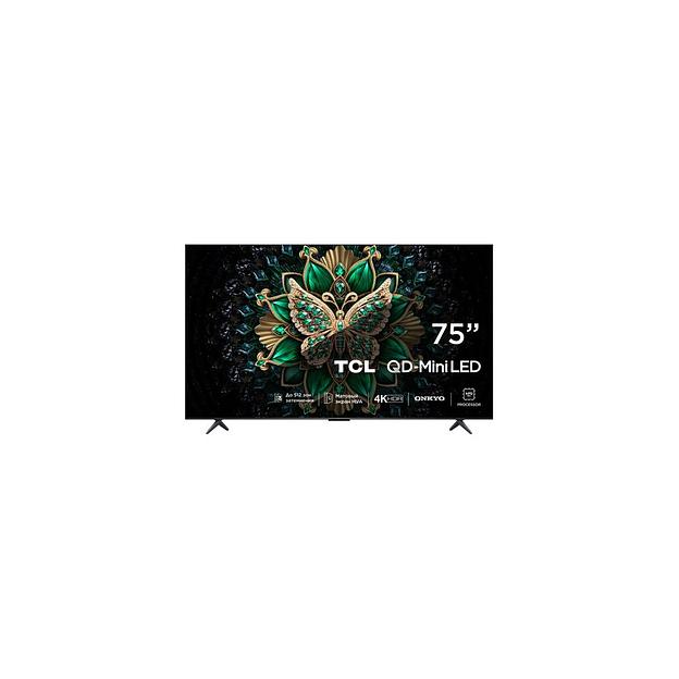 75" Телевизор TCL 75C6K, QLED, 4K Ultra HD, черный, СМАРТ ТВ, Google TV фото 1
