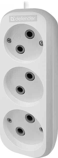Сетевой удлинитель Defender B230 15м (3 розетки) белый (пакет ПЭ) фото 1