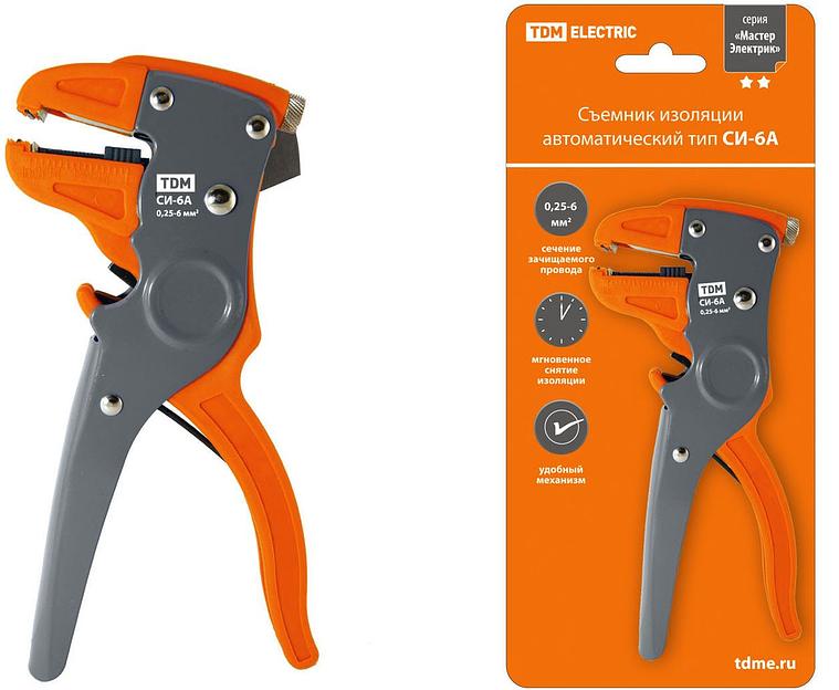 Съемник изоляции автоматический СИ-6А, сечение провода 0,25-6 мм "МастерЭлектрик" TDM фото 1