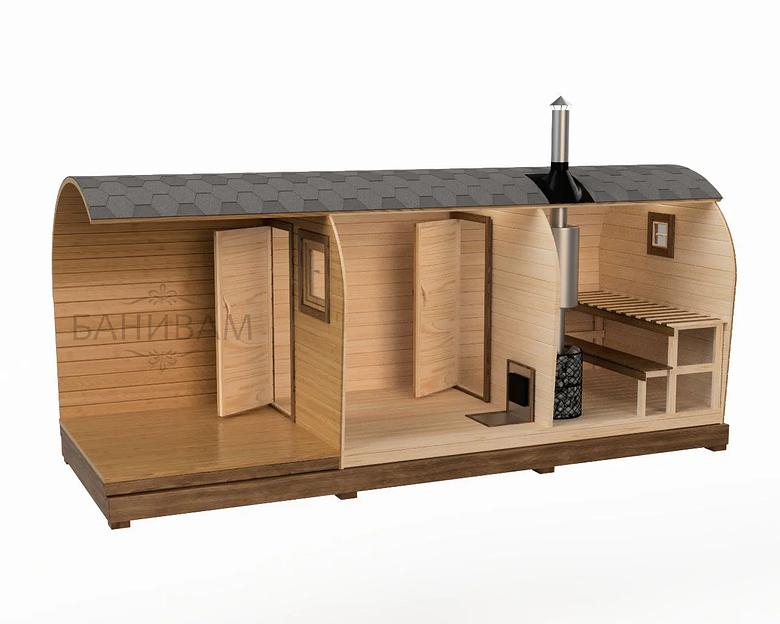 Баня «Премиум» 4 м, с верандой 2 м фото 1