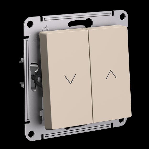 ATLASDESIGN 2-клавишный ВЫКЛЮЧАТЕЛЬ ЖАЛЮЗИ, 10А, мех., ПЕСОЧНЫЙ фото 2