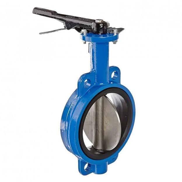 Затвор дисковый поворотный чугун м/фланц. с рукояткой диск чугун манжета EPDM Китай (Ду125) Ру16 ОПТ фото 1