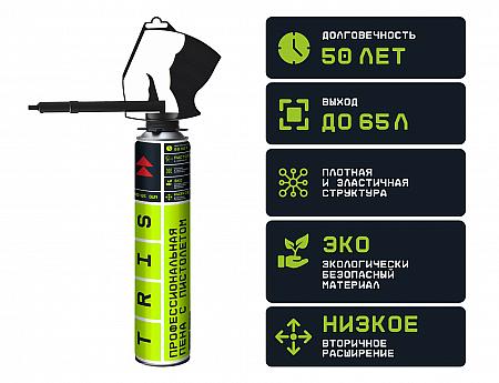 Профессиональная монтажная пена «PRO-65 GUN» с пистолетом фото 1