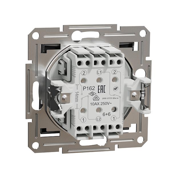 Переключатель двухклавишный SE EPH0600171 Asfora механизм антрацит EPH0600171 фото 3