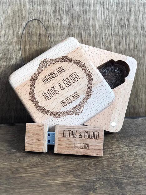 Деревянная коробка с флешкой ОПТ фото 1