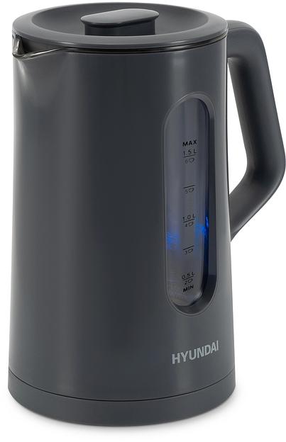 Чайник электрический Hyundai HYK-G4508 1.5л. 1700Вт серый/прозрачный корпус: стекло фото 2