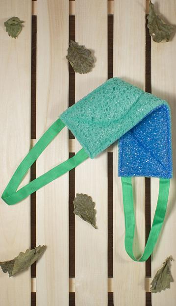 Мочалка «Морской бриз» 12х37х3 см, комбинированная, разноцветная ОПТ фото 1