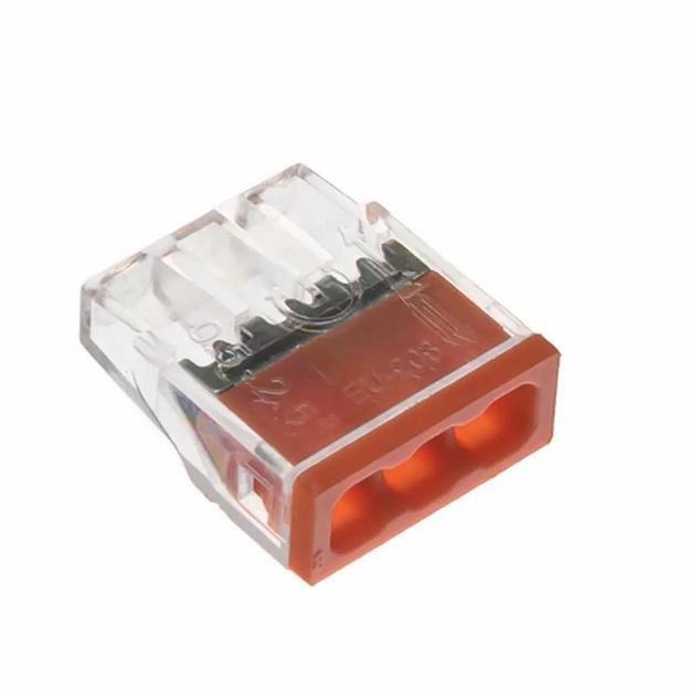 Клемма Exser 2273-243 24А 3 выхода, 0,5-2,5мм с пастой фото 1