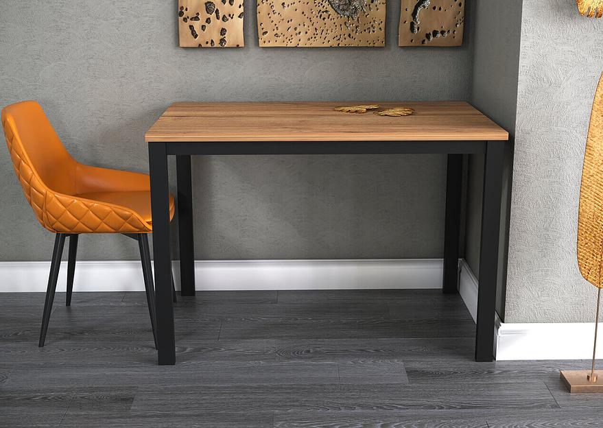 Стол Brad 110(+40)х70 см чёрный, галифакс натуральный фото 1