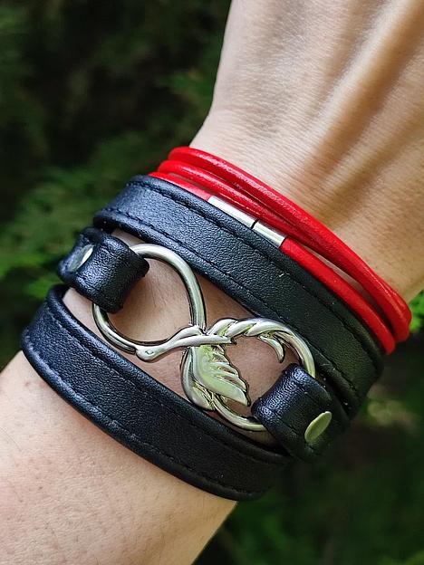 Браслет «Бесконечность» цвет черный ОПТ фото 1