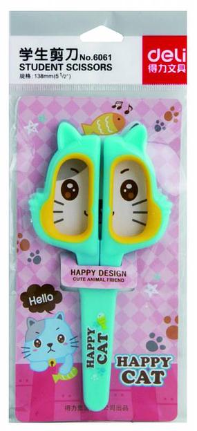 Ножницы Deli 6061 Happy Cat детские 138мм ТПЭ сталь ассорти фото 4