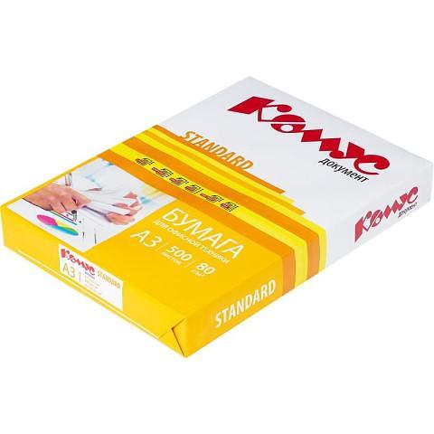 Бумага офисная, А3, 80г/м2, 500л., Комус Документ Standard фото 1
