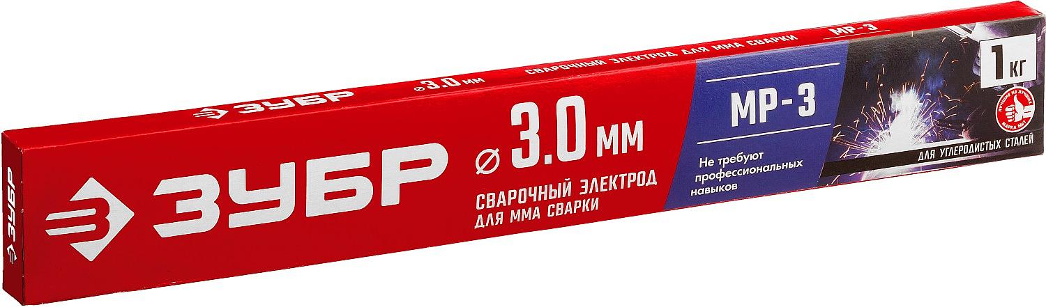 ЗУБР Д 3.0 х 350 мм, 1 кг в коробке, МР-3 рутиловый, электрод сварочный (40011-3.0) фото 3