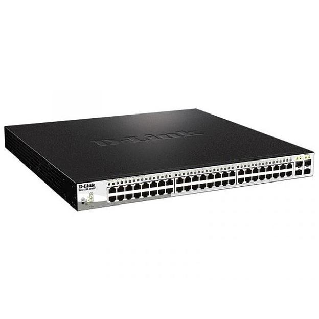 D-Link DGS-1210-52MPP/E2A PROJ Настраиваемый L2 коммутатор с 48 портами 10/100/1000Base-T и 4 портами 1000Base-X SFP (порты 1-48 PoE 802.3af/at, PoE-бюджет 740 Вт) фото 1