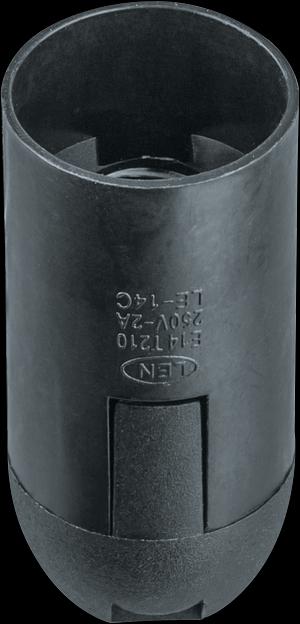 Патрон подвесной Е14 пластик черный фото 1