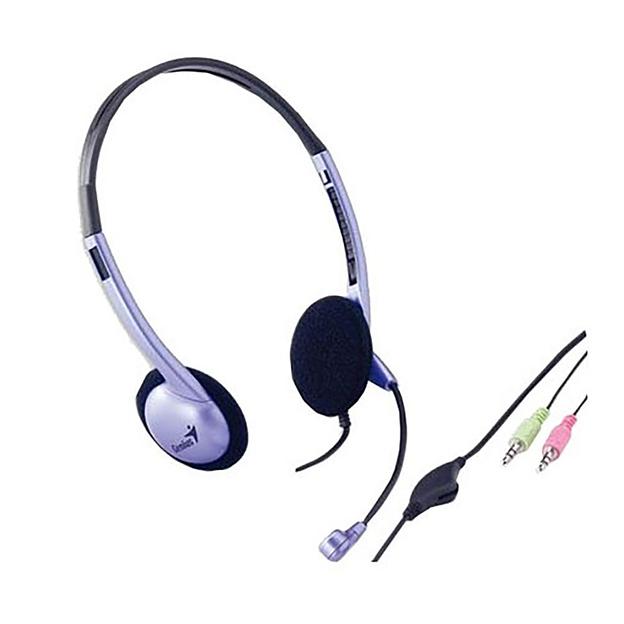 Гарнитура Genius HS-02B, 2х mini jack 3.5mm, регулятор громкости на проводе фото 3