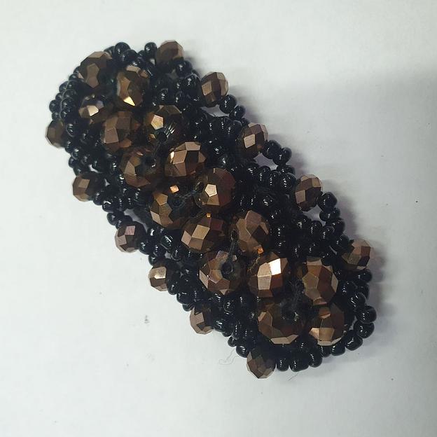 Аппликация пришивная «Эклер» коричневая с чёрным фото 1